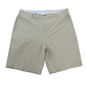 FootJoy Golf Chino Shorts Mens Size 38 Beige Performance Stretch Logo Flat Front